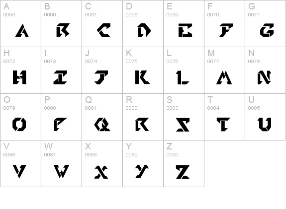 TekHead PD uppercase A-Z preview