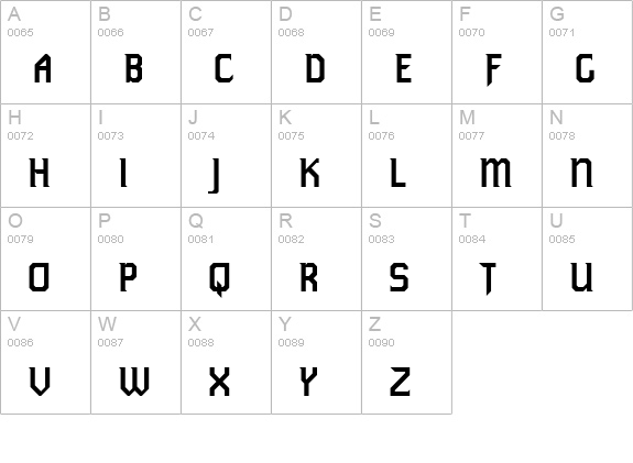 Tekno ICG Bold uppercase A-Z preview