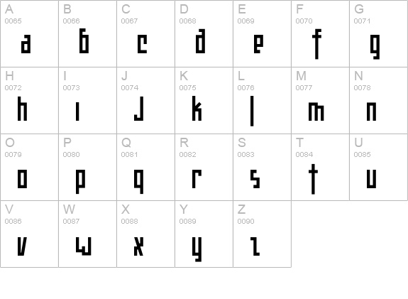 Teknobe uppercase A-Z preview