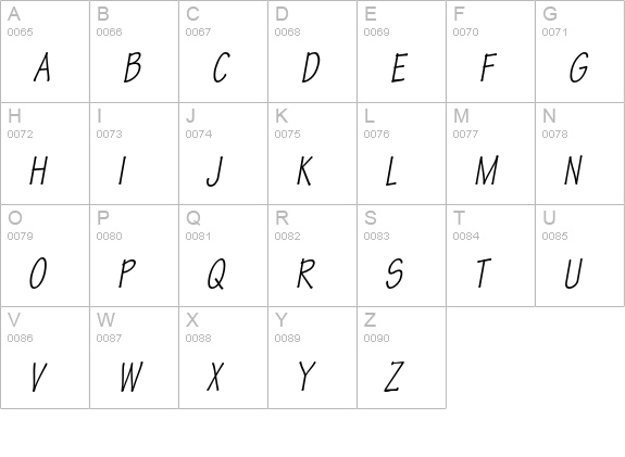 Tekton Pro Condensed Oblique uppercase A-Z preview