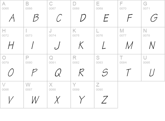 Tekton Th Italic uppercase A-Z preview