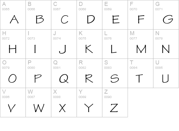 Tekton Wd uppercase A-Z preview
