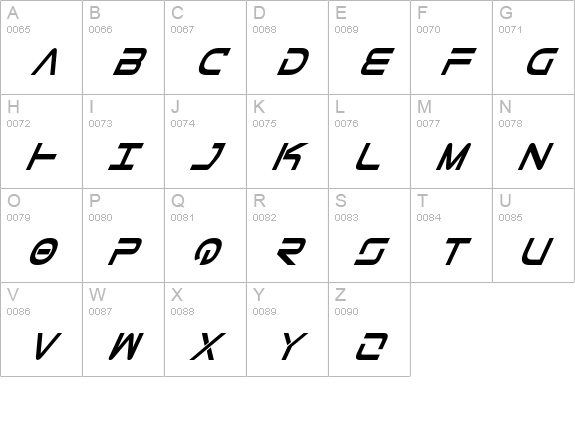 Tele-Marines Cond Bold Italic uppercase A-Z preview