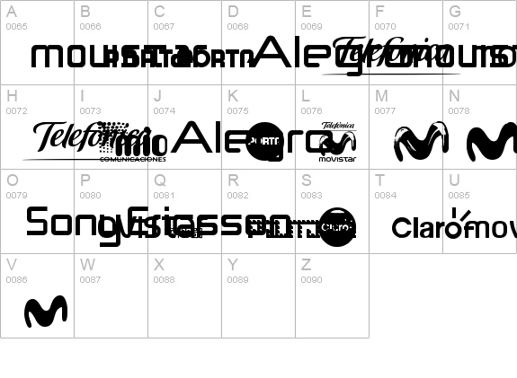 Telefonica Regular uppercase A-Z preview