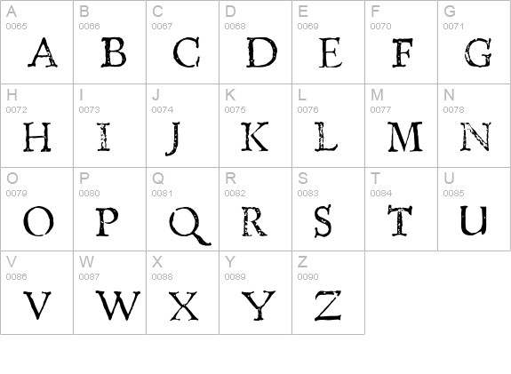 Telegdi uppercase A-Z preview