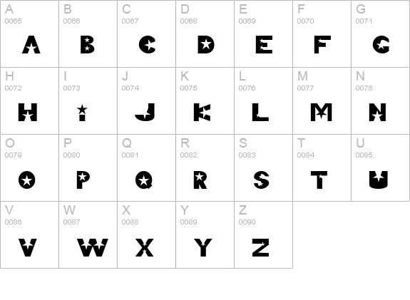 Telemarketing Superstar uppercase A-Z preview
