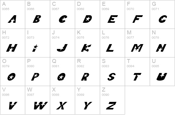 Telemarketing Superstar Italic uppercase A-Z preview