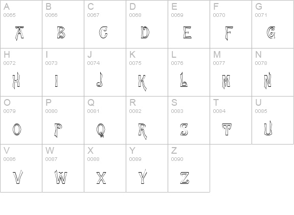 TelepathOpen uppercase A-Z preview