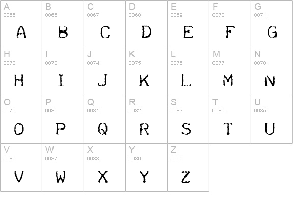 Teleprinter uppercase A-Z preview