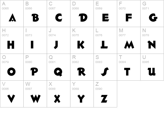 Telestomp uppercase A-Z preview