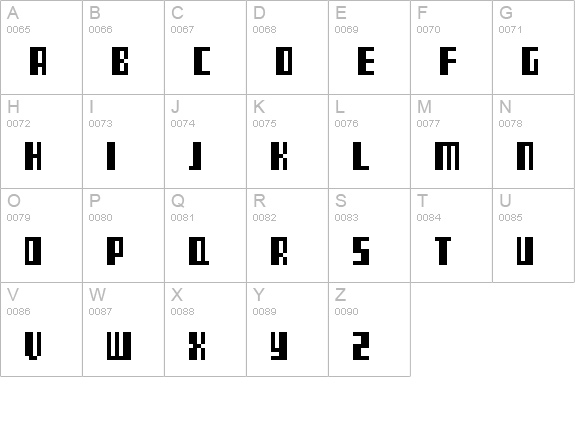 TeleTekst uppercase A-Z preview