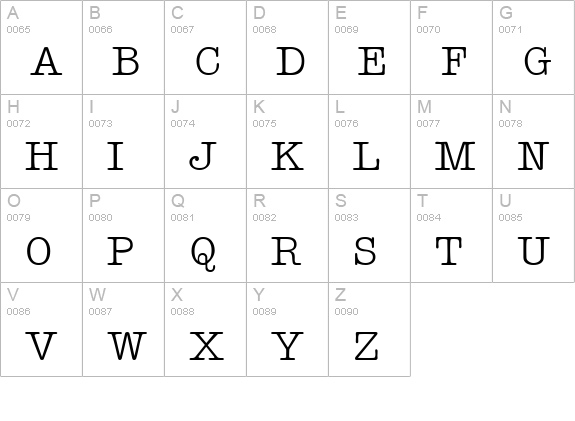 Teletype Regular uppercase A-Z preview