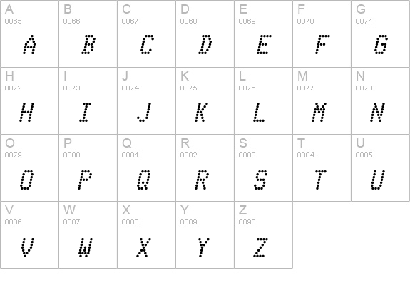 Telidon Bold Italic uppercase A-Z preview