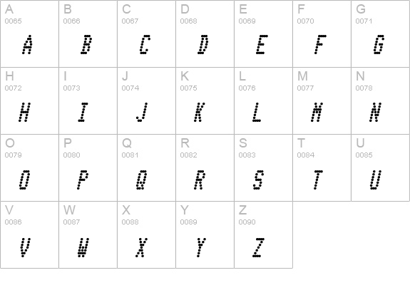 Telidon Cd Bold Italic uppercase A-Z preview