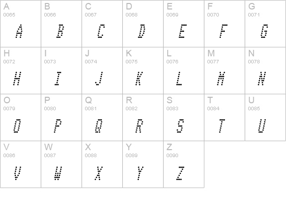 Telidon Cd Italic uppercase A-Z preview