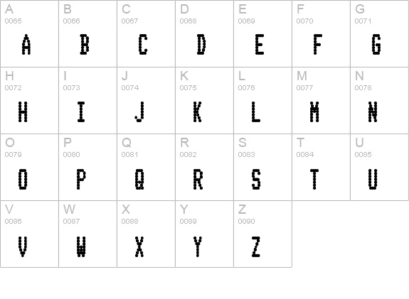 Telidon CdHv uppercase A-Z preview