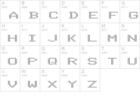 Telidon Ex uppercase A-Z preview