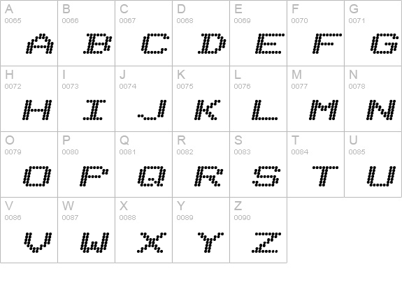 Telidon ExHv Italic uppercase A-Z preview
