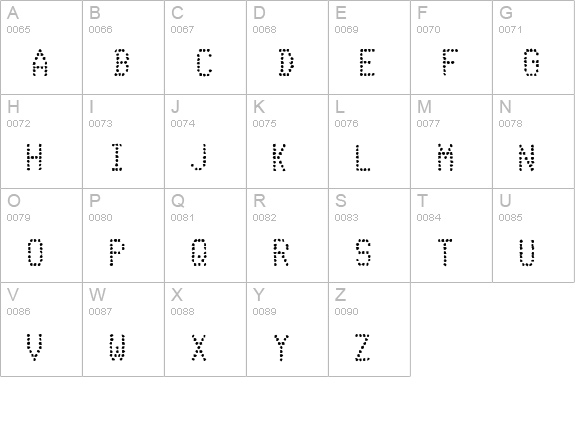 Telidon Ink uppercase A-Z preview
