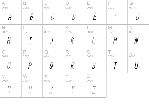 Telidon Ink Cd Italic uppercase A-Z preview