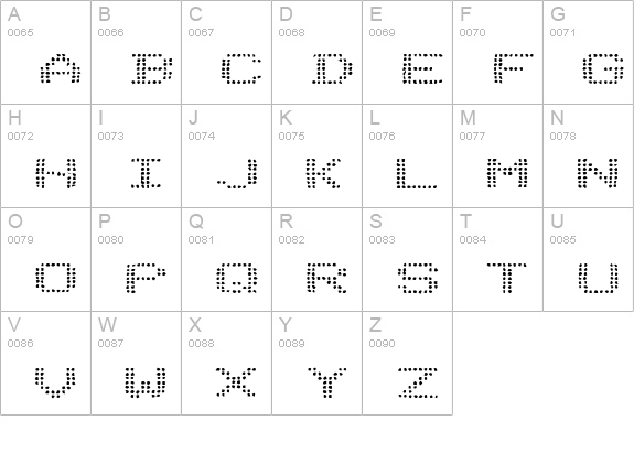 Telidon Ink Ex uppercase A-Z preview