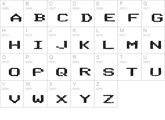 Telidon Ink ExHv uppercase A-Z preview
