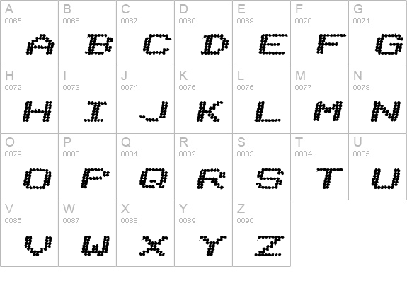 Telidon Ink ExHv Italic uppercase A-Z preview