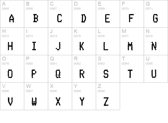 Telidon Ink Hv uppercase A-Z preview