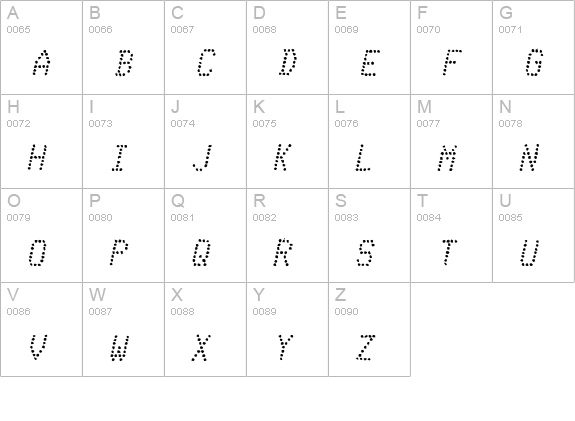 Telidon Ink Italic uppercase A-Z preview