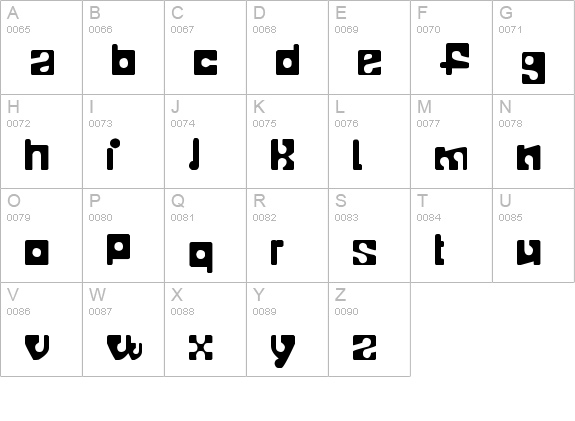 TELOPONE uppercase A-Z preview