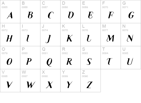 TemaCantanteBoldItalic uppercase A-Z preview
