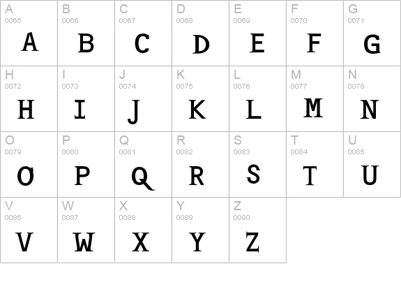 TemperanceRG uppercase A-Z preview