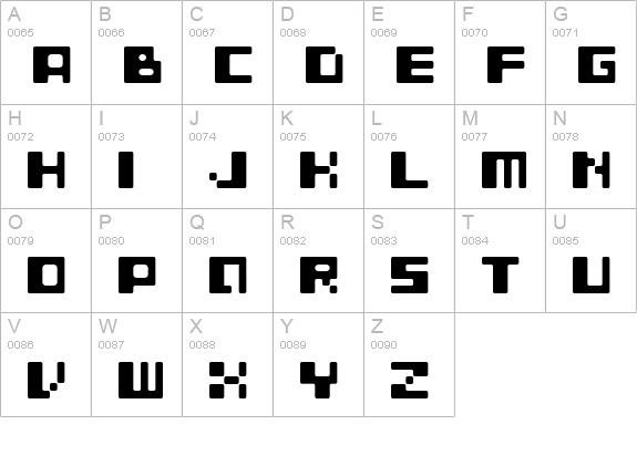 Template 6 uppercase A-Z preview