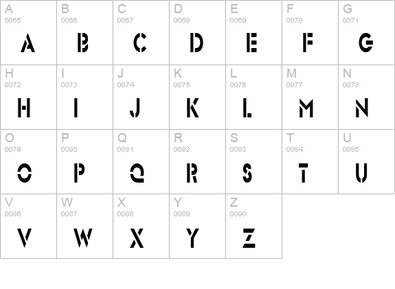 Templett Condensed Normal uppercase A-Z preview