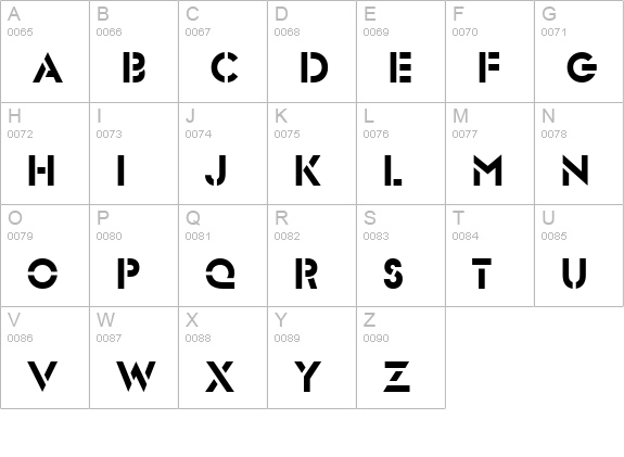 Templett Normal uppercase A-Z preview