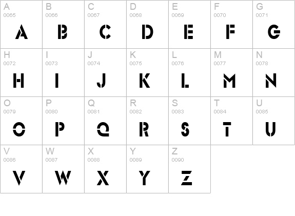 Templett S Condensed Bold uppercase A-Z preview