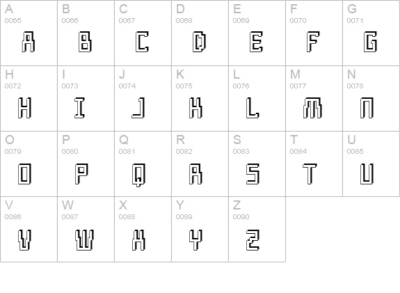 Templo Sombra uppercase A-Z preview