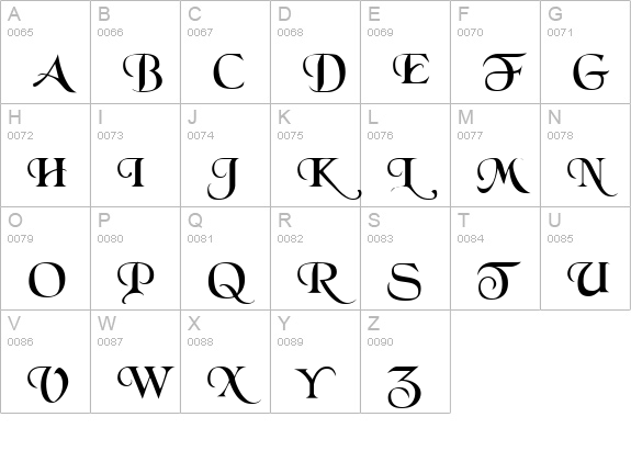 Tenace SSi uppercase A-Z preview