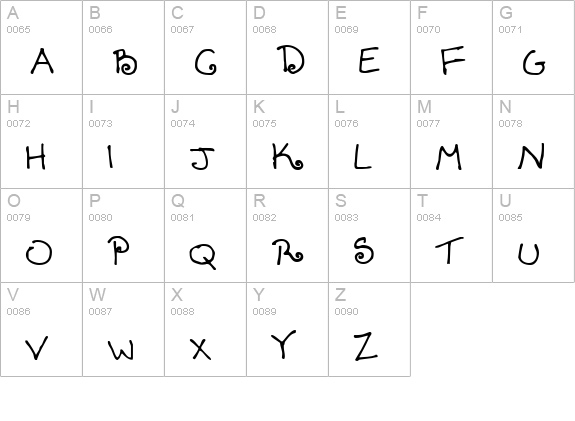 Tenbitesch uppercase A-Z preview