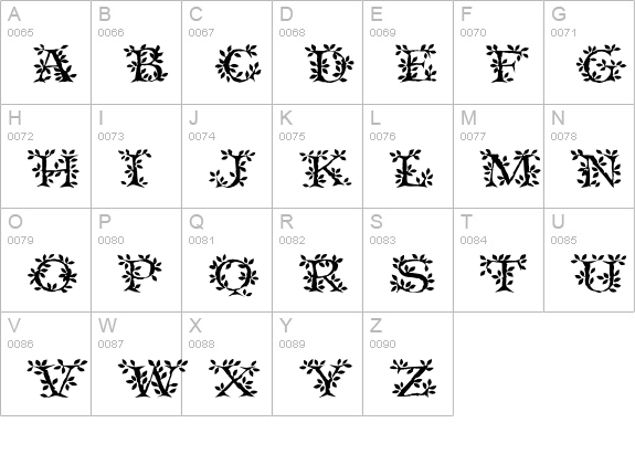 TenderLeaf uppercase A-Z preview