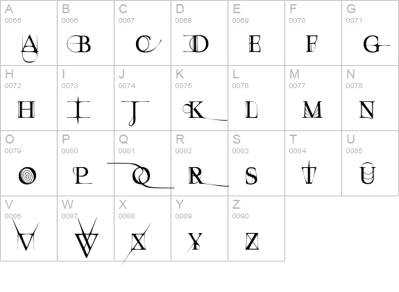 Tension uppercase A-Z preview