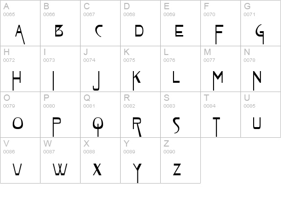 Tentakel uppercase A-Z preview