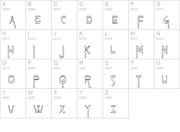 TentakelOpen uppercase A-Z preview