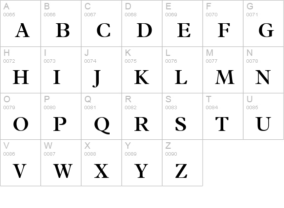Terminus SSi Semi Bold uppercase A-Z preview