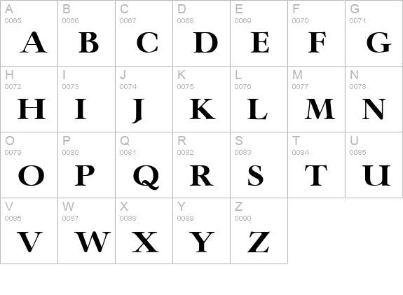 Terono Display SSi uppercase A-Z preview
