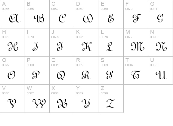 Terpsichore uppercase A-Z preview
