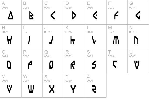 Terra Firma Condensed uppercase A-Z preview