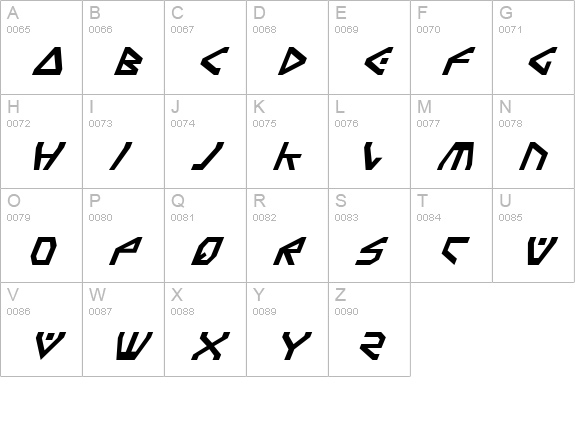 Terra Firma Italic uppercase A-Z preview