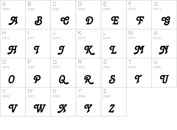 Terra Italic uppercase A-Z preview