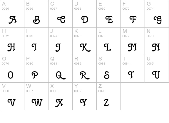 Terra Narrow Normal uppercase A-Z preview